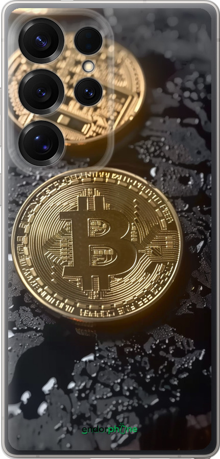 Силиконовый чехол Вулканический Bitcoin для Samsung Galaxy S25 Ultra - 6092u-3805 изображение 