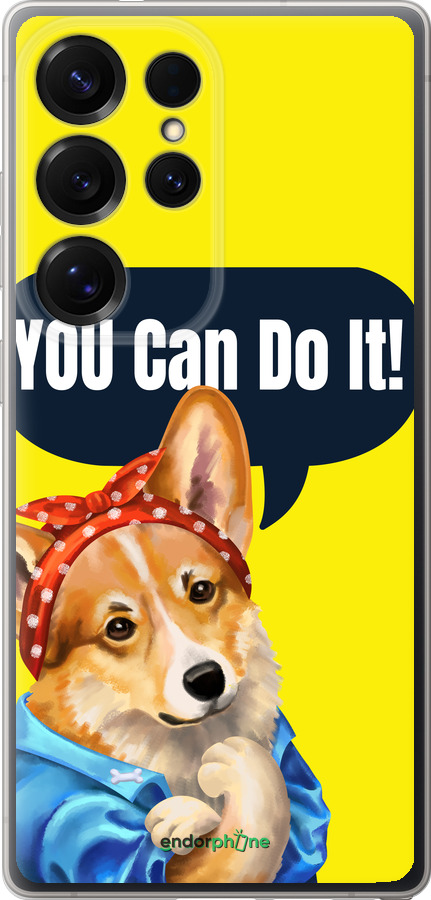 Силиконовый чехол чехол с корги You Can Do It для Samsung Galaxy S25 Ultra - 6184u-3805 изображение 