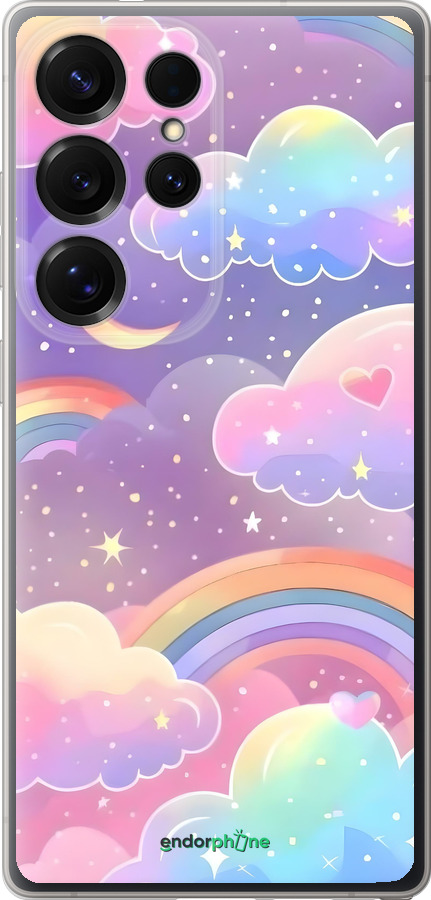 Силиконовый чехол Облака и радуга для Samsung Galaxy S25 Ultra - 6312u-3805 изображение 