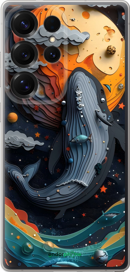 Силиконовый чехол Кит в космосе для Samsung Galaxy S25 Ultra - 6328u-3805 изображение 