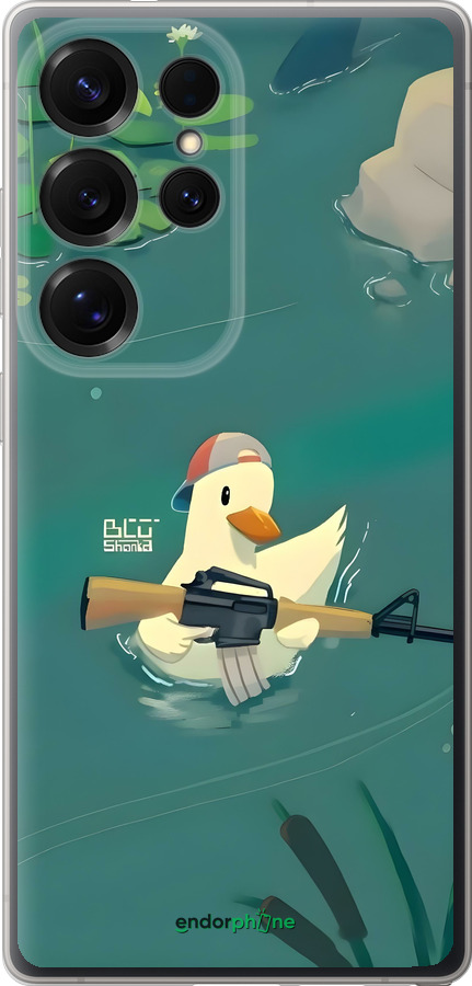 Силіконовий чехол Каченя з автоматом для Samsung Galaxy S25 Ultra - 6356u-3805 изображение 