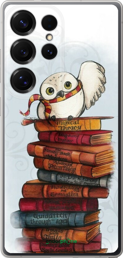 Силиконовый чехол Сова и книги для Samsung Galaxy S25 Ultra - 6436u-3805 изображение 