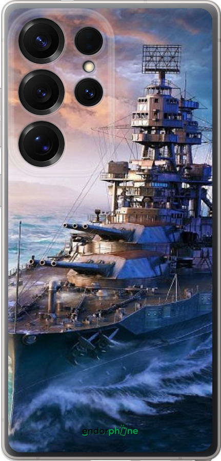 Силиконовый чехол Военный корабль, world of tanks, wargaming для Samsung Galaxy S25 Ultra - 6461u-3805 изображение 