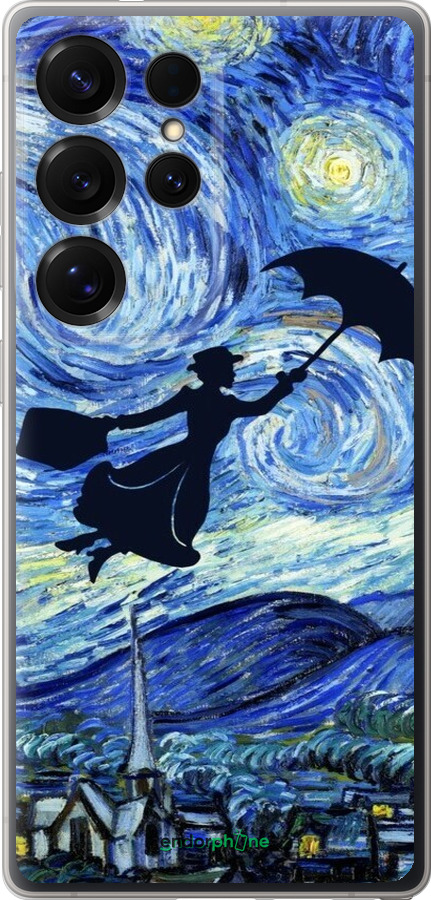 Силиконовый чехол С изображением Мэри Поппинс «Звездная ночь» для Samsung Galaxy S25 Ultra - 6487u-3805 изображение 
