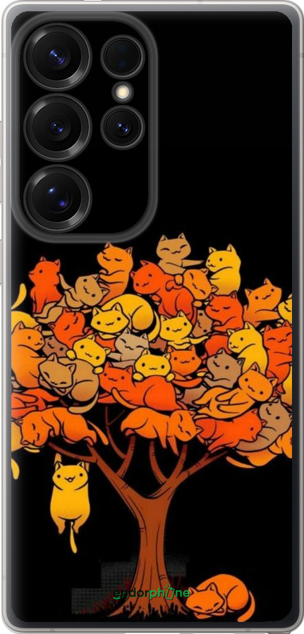 Силиконовый чехол Дерево и котики для Samsung Galaxy S25 Ultra - 6516u-3805 изображение 