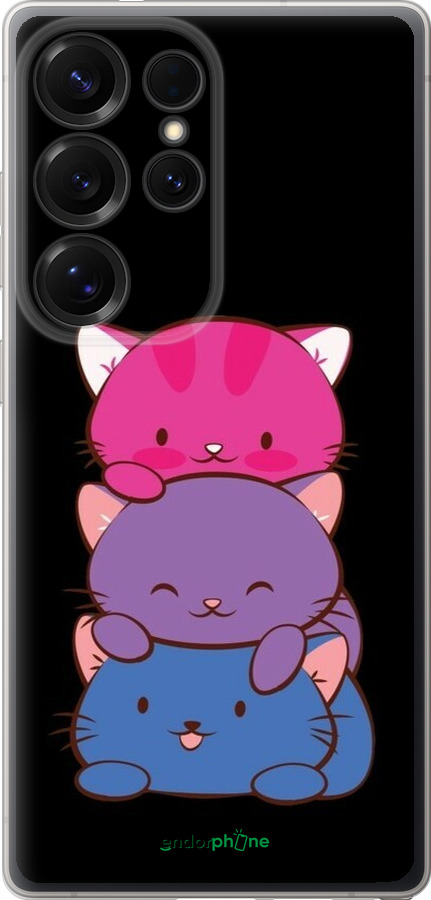 Силиконовый чехол Милые кошки для Samsung Galaxy S25 Ultra - 6518u-3805 изображение 