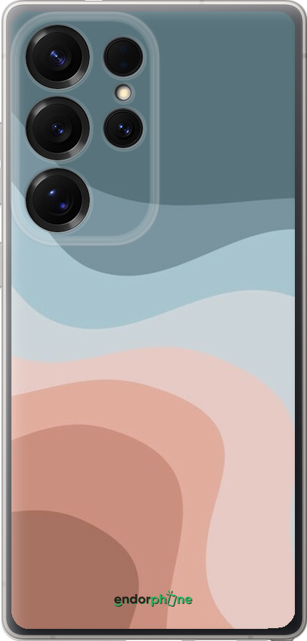 Силиконовый чехол С синими и розовыми волнами в стиле ретро для Samsung Galaxy S25 Ultra - 6532u-3805 изображение 