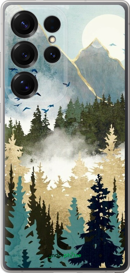 Силиконовый чехол С изображением лесного пейзажа для Samsung Galaxy S25 Ultra - 6548u-3805 изображение 