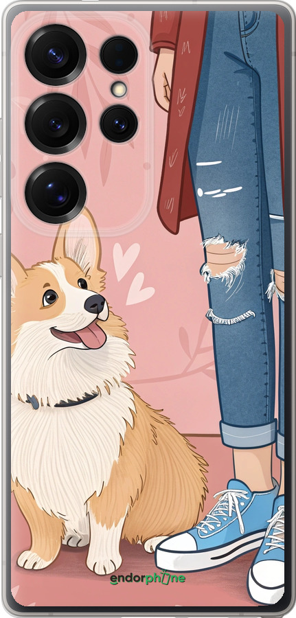 Силіконовий чехол Корги 3 для Samsung Galaxy S25 Ultra - 6707u-3805 изображение 