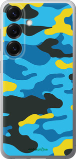 Силіконовий чехол Жовто-блакитний камуфляж для Samsung Galaxy S25 - 1084u-3804 изображение 
