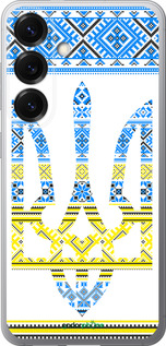 Силиконовый чехол Герб - вышиванка желто-голубая для Samsung Galaxy S25 - 1197u-3804 изображение 