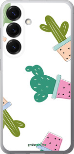 Силиконовый чехол Кактусы в горшочках для Samsung Galaxy S25 - 3968u-3804 изображение 