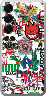 Силиконовый чехол Many different logos для Samsung Galaxy S25 - 4022u-3804 изображение 