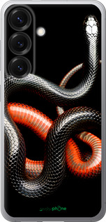 Силиконовый чехол Красно-черная змея на черном фоне для Samsung Galaxy S25 - 4063u-3804 изображение 