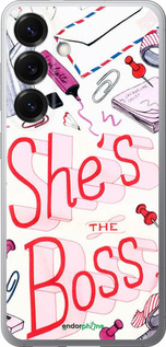 Силиконовый чехол she's the  boss для Samsung Galaxy S25 - 4254u-3804 изображение 