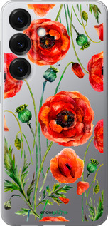 Силиконовый чехол Нарисованные маки для Samsung Galaxy S25 - 4278u-3804 изображение 