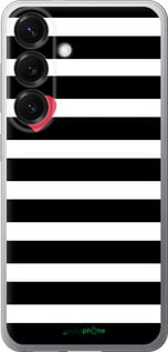Силиконовый чехол Черно-белые полосы для Samsung Galaxy S25 - 4461u-3804 изображение 
