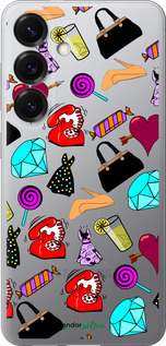 Силиконовый чехол stickers для Samsung Galaxy S25 - 4757u-3804 изображение 