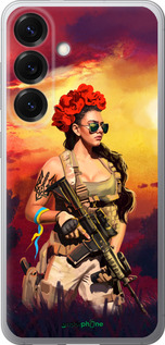 Силиконовый чехол Украинка с оружием для Samsung Galaxy S25 - 5316u-3804 изображение 