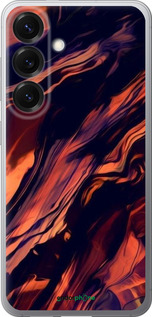 Силиконовый чехол Черно-оранжевая абстракция для Samsung Galaxy S25 - 5340u-3804 изображение 