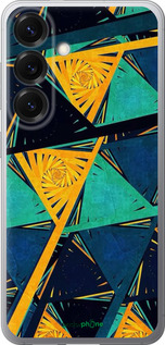 Силіконовий чехол Арт, абстракція, жовтий, синій для Samsung Galaxy S25 - 5382u-3804 изображение 