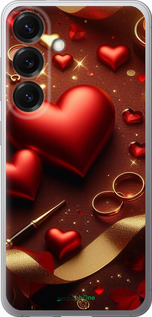 Силіконовий чехол Сердечки v3 для Samsung Galaxy S25 - 5833u-3804 изображение 