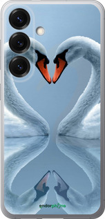 Силиконовый чехол Лебеди для Samsung Galaxy S25 - 6007u-3804 изображение 