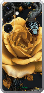 Силіконовий чехол Black snake and golden rose для Samsung Galaxy S25 - 6068u-3804 изображение 