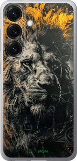 Силиконовый чехол Лев в золотых красках для Samsung Galaxy S25 - 6155u-3804 изображение 