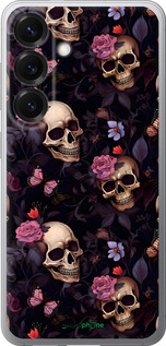 Силиконовый чехол Черепа и розы для Samsung Galaxy S25 - 6316u-3804 изображение 