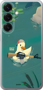 Силіконовий чехол Каченя з автоматом для Samsung Galaxy S25 - 6356u-3804 изображение 