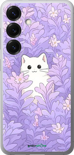 Силиконовый чехол Котик в цветах для Samsung Galaxy S25 - 6390u-3804 изображение 