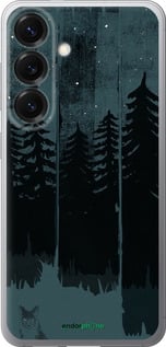 Силиконовый чехол Лиса и ночной лес для Samsung Galaxy S25 - 6481u-3804 изображение 