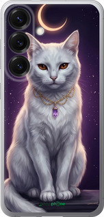 Силиконовый чехол Mystic White Cat Gothic Dark Purple Gold для Samsung Galaxy S25 - 6805u-3804 изображение 
