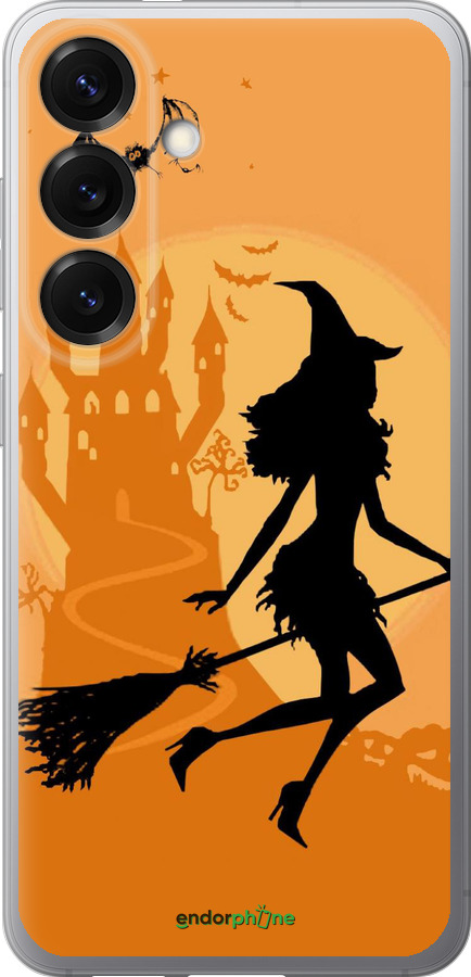 Силиконовый чехол Ведьма на метле для Samsung Galaxy S25 - 1184u-3804 изображение 