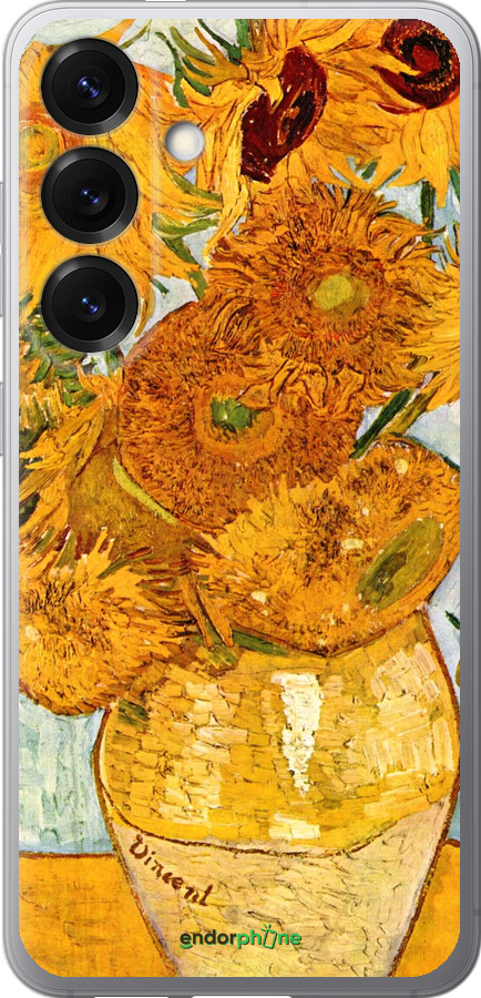 Силиконовый чехол Винсент Ван Гог. Подсолнухи для Samsung Galaxy S25 - 162u-3804 изображение 