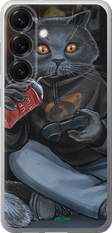 Силиконовый чехол gamer cat для Samsung Galaxy S25 - 4140u-3804 изображение 