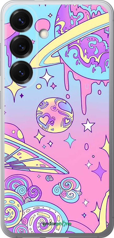 Силиконовый чехол Розовая галактика для Samsung Galaxy S25 - 4146u-3804 изображение 