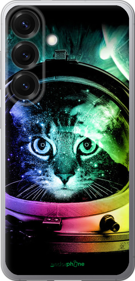 Силиконовый чехол Кот-астронавт для Samsung Galaxy S25 - 4154u-3804 изображение 