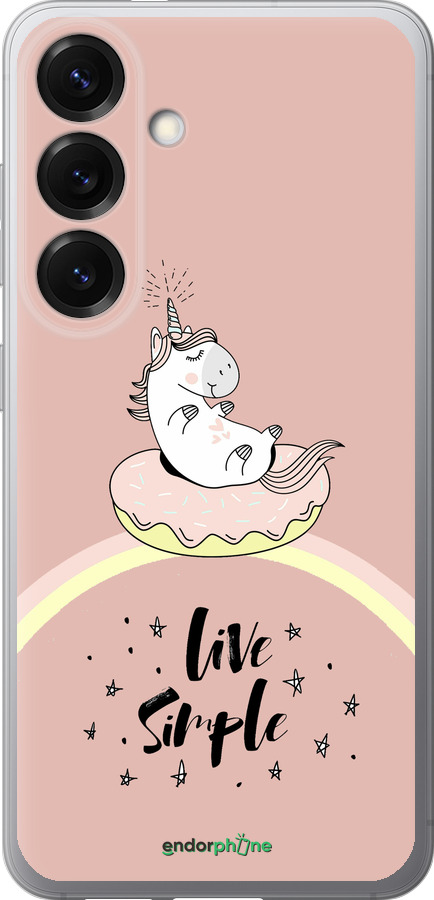 Силиконовый чехол Единорожка в пончике для Samsung Galaxy S25 - 4282u-3804 изображение 