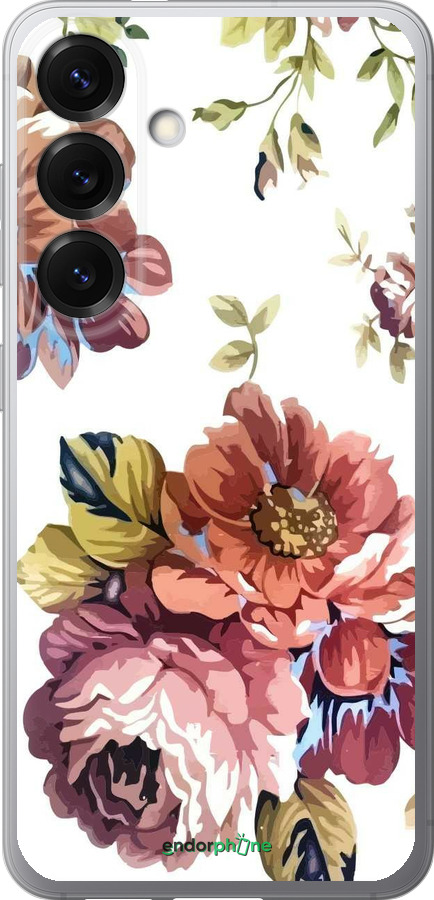 Силиконовый чехол Vintage flowers для Samsung Galaxy S25 - 4333u-3804 изображение 