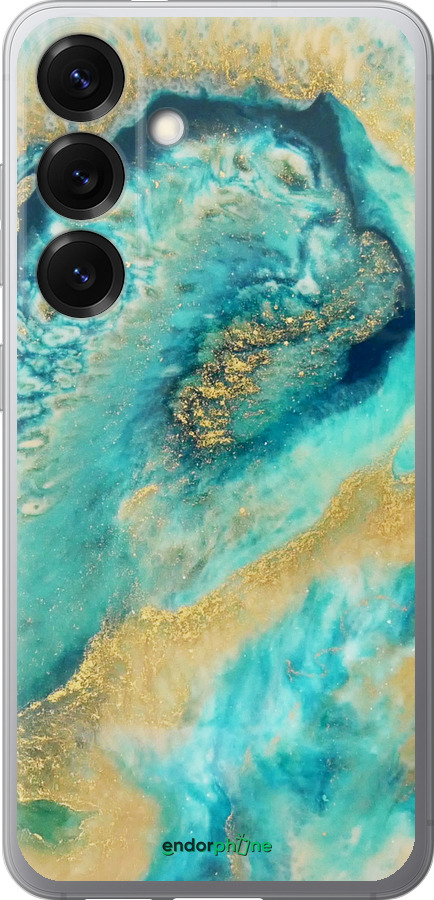Силиконовый чехол Green marble для Samsung Galaxy S25 - 4365u-3804 изображение 