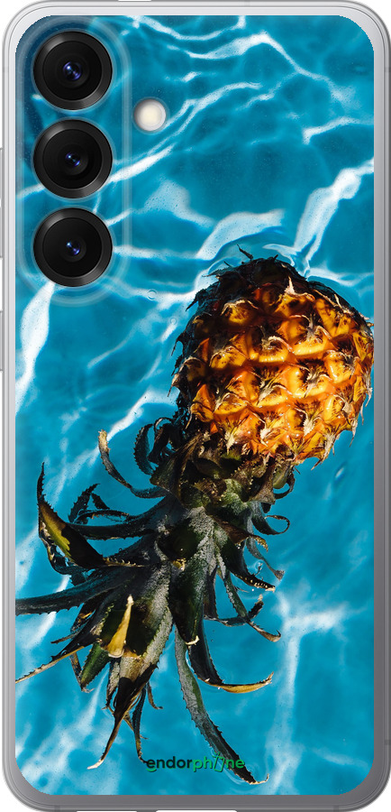 Силиконовый чехол Ананас на воде для Samsung Galaxy S25 - 4384u-3804 изображение 