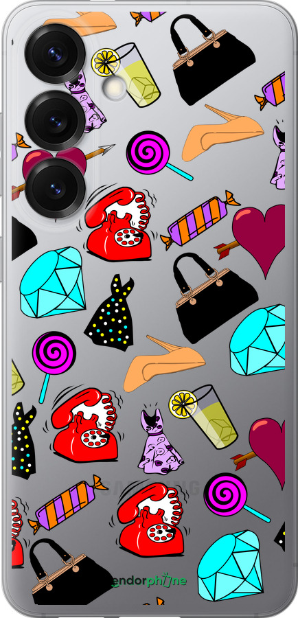 Силиконовый чехол stickers для Samsung Galaxy S25 - 4757u-3804 изображение 