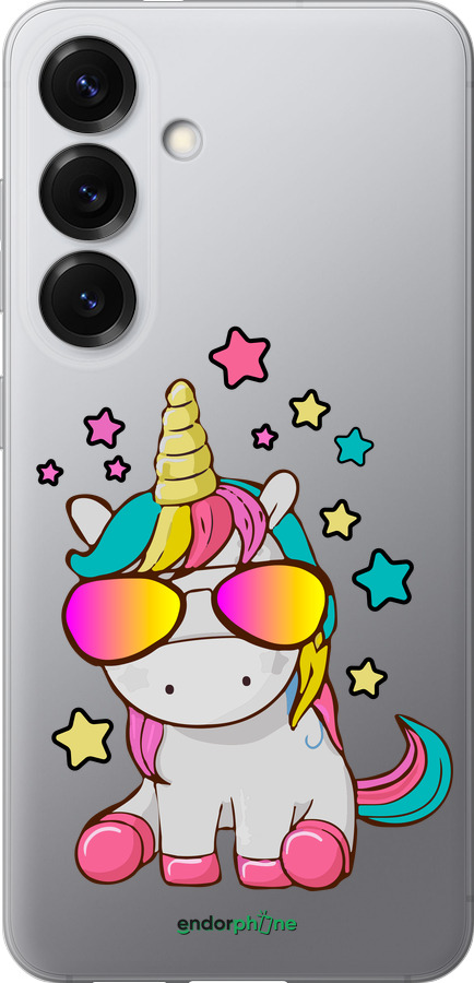 Силіконовий чехол Єдиноріг в окулярах для Samsung Galaxy S25 - 4879u-3804 изображение 
