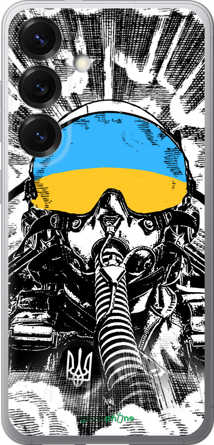 Силиконовый чехол Призрак Киева v3 для Samsung Galaxy S25 - 5307u-3804 изображение 