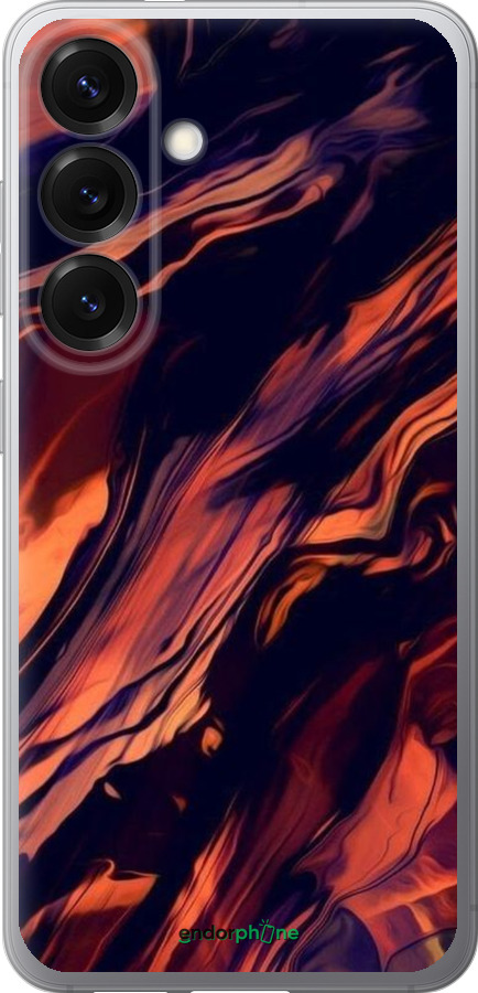 Силиконовый чехол Черно-оранжевая абстракция для Samsung Galaxy S25 - 5340u-3804 изображение 