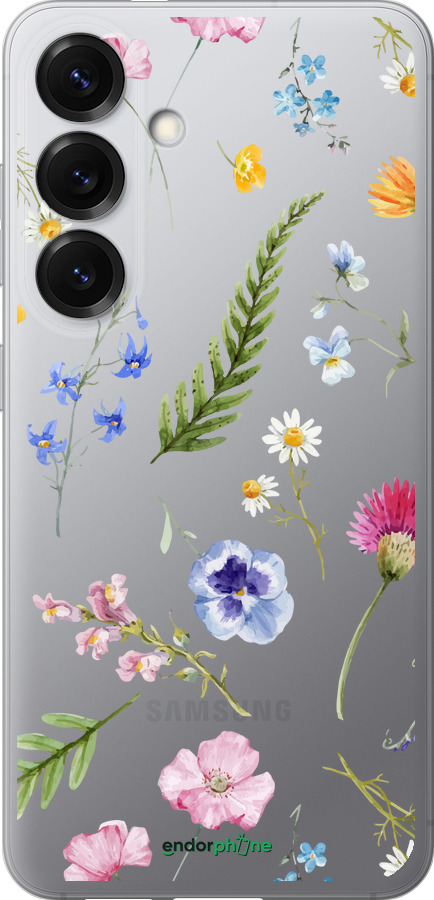 Силіконовий чехол Квітковий фон v2 для Samsung Galaxy S25 - 5472u-3804 изображение 