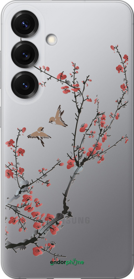 Силиконовый чехол Сакура v2 для Samsung Galaxy S25 - 5538u-3804 изображение 