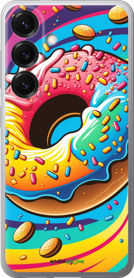 Силиконовый чехол Пончик радуга для Samsung Galaxy S25 - 5584u-3804 изображение 
